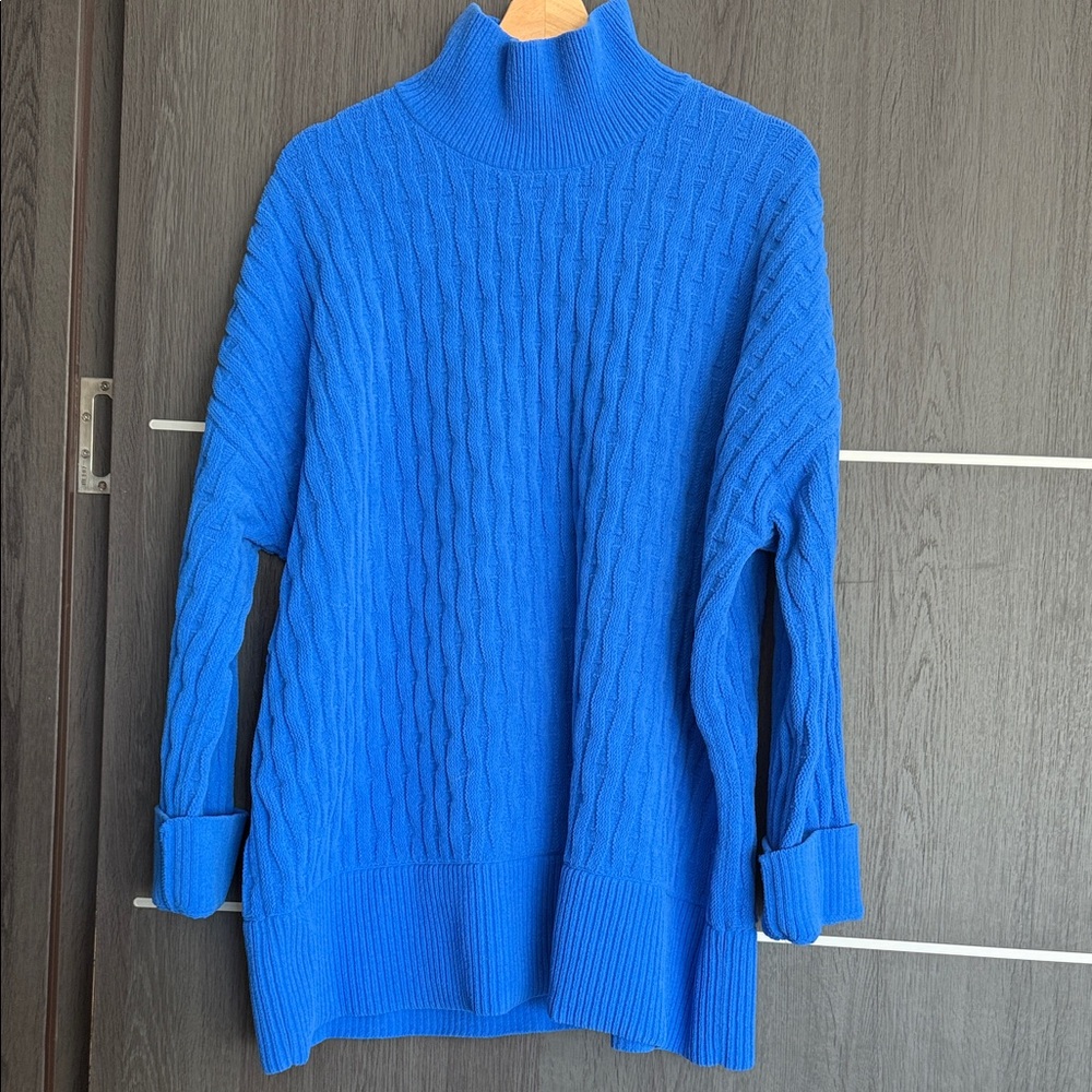 lululemon athletica Vibrant Blue Turtleneck Sweater.Neck Long Sleeve Oversized .